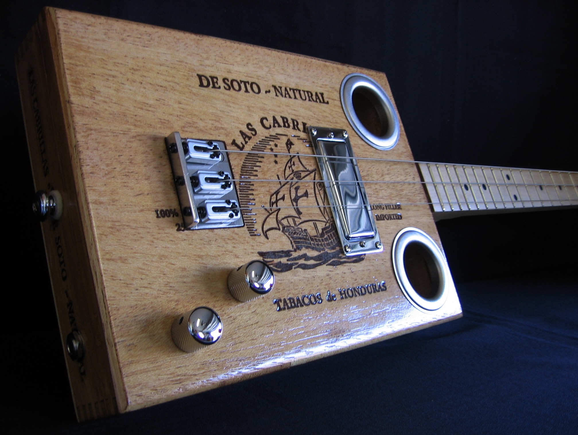 Las Cabrillas 3-string cigar box guitar